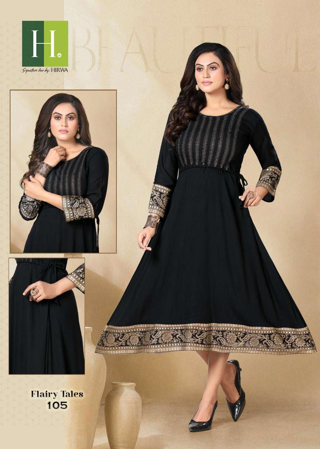Hirwa Flairy Tales New Latest Designer Rayon Fancy Wear Kurti Collection